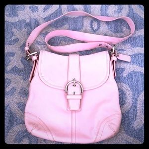 Pink Leather Crossbody Hobo Bag by Coach